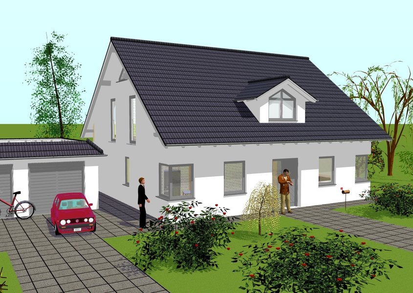 Vorderansicht Einfamilienhaus – Klassischer Stil