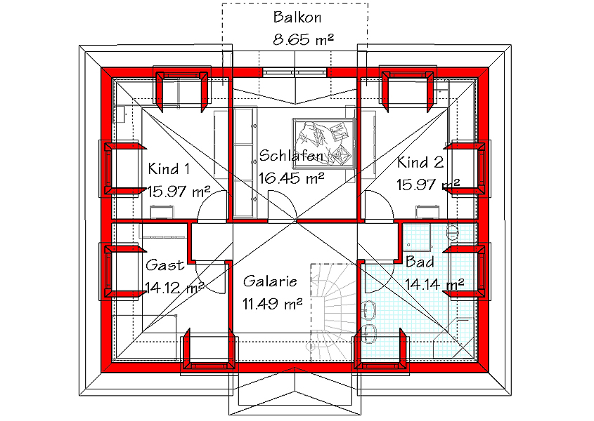 Raumaufteilung Dachgeschoss Mansarddachhaus